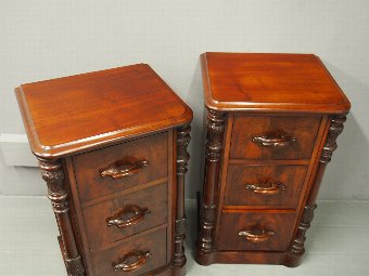 Antique Pair of Victorian Mahogany Lockers or Chest of Drawers