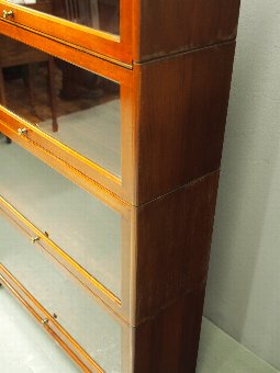 Antique Art Deco 4 Tier Mahogany Sectional Bookcase