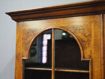 Antique George II Style Burr Walnut Bookcase on Stand