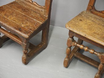 Antique Pair of French Oak Nuns or Praying Chairs