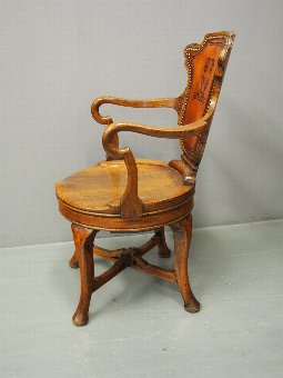 Antique Oak Revolving Desk ChairOak Revolving Desk Chair