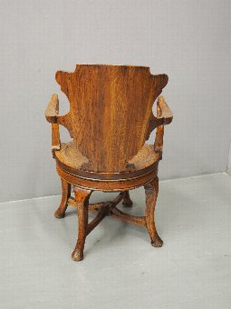 Antique Oak Revolving Desk ChairOak Revolving Desk Chair