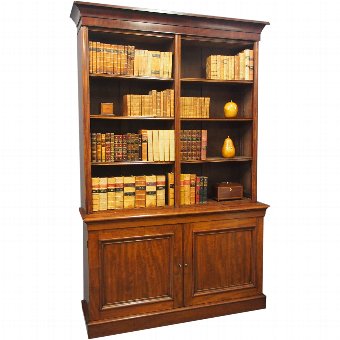 George IV Mahogany Two Part Open Bookcase