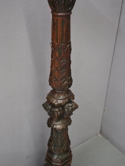 Antique 17th Century Carved Oak Stand