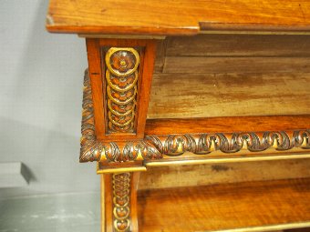 Antique Victorian Carved and Gilded Waterfall Bookcase