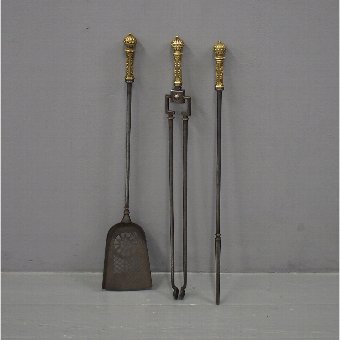 Set of George III Steel and Brass Fireside Tools