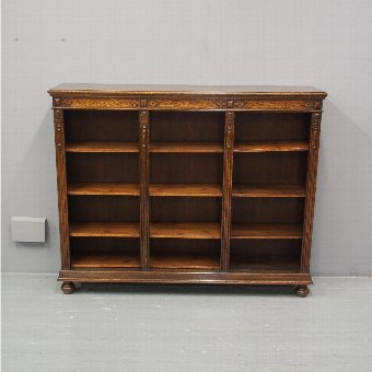 Jacobean Style Oak Open Bookcase