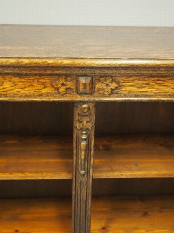Antique Jacobean Style Oak Open Bookcase