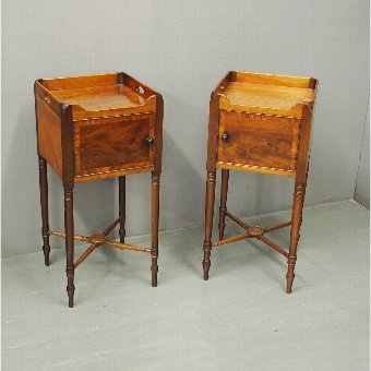 Pair of George III Mahogany Bedside Lockers