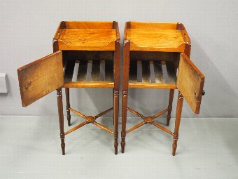 Antique Pair of George III Mahogany Bedside Lockers