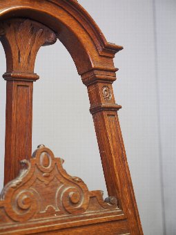 Antique Art Nouveau Oak Easel