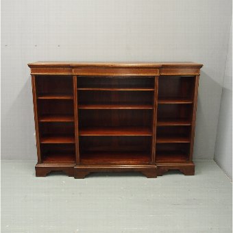 Sheraton Style Inlaid Mahogany Open Bookcase