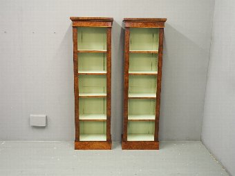 Antique Pair of Victorian Style Open Bookcases