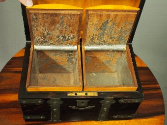 Antique Coromandel and Brass Tea Caddy