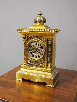 Antique Victorian Cast Brass and Gilded Egyptian Design Clock