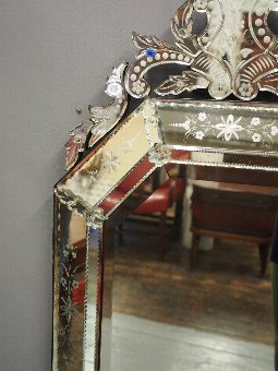 Antique Venetian Shaped Mirror