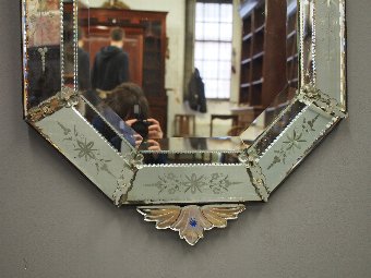 Antique Venetian Shaped Mirror