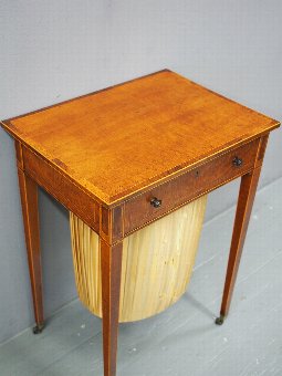 Antique George III Inlaid Mahogany Work Table