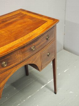 Antique George III Inlaid Mahogany Bowfront Side Table