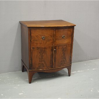 George III Inlaid Mahogany Bow Fronted Cabinet