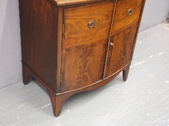 Antique George III Inlaid Mahogany Bow Fronted Cabinet