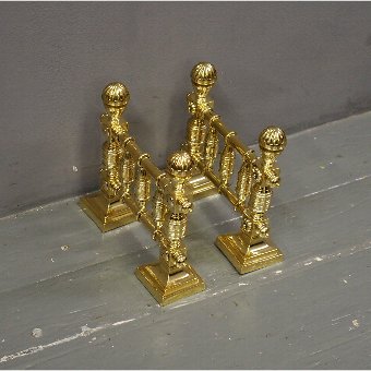 Pair of Victorian Brass Fire Dogs
