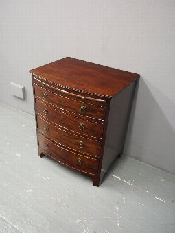 Antique George III Style Mahogany Bowfront Chest of Drawers