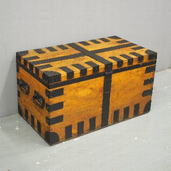 Victorian Oak Silver Trunk or Ships Trunk