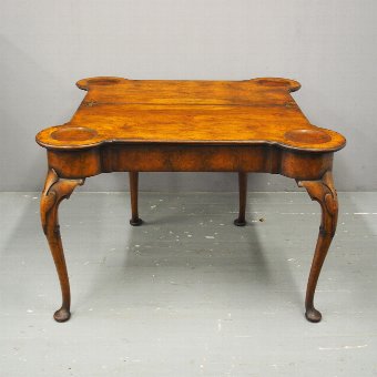 George II Style Walnut Foldover Table