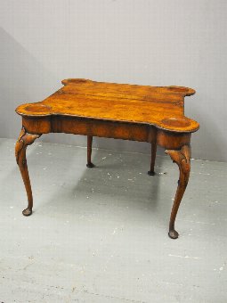Antique George II Style Walnut Foldover Table
