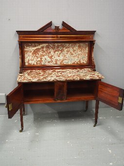 Antique Sheraton Style Mahogany and Marble Wash Stand