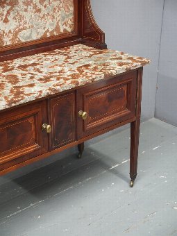 Antique Sheraton Style Mahogany and Marble Wash Stand
