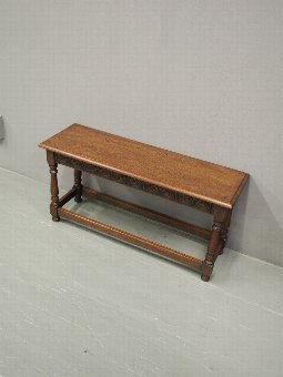 Antique Jacobean Style Oak Stool