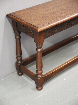Antique Jacobean Style Oak Stool
