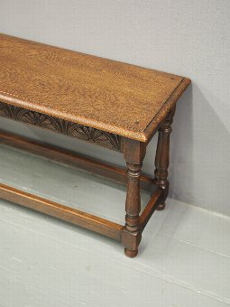 Antique Jacobean Style Oak Stool