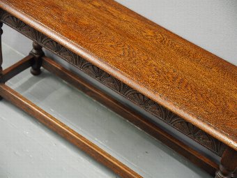 Antique Jacobean Style Oak Stool