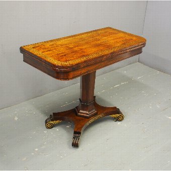 Regency Brass Inlaid Rosewood Games Table