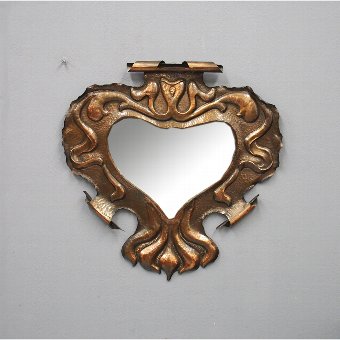 Art Nouveau Copper Mirror