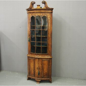 Georgian Style Walnut Corner Cupboard