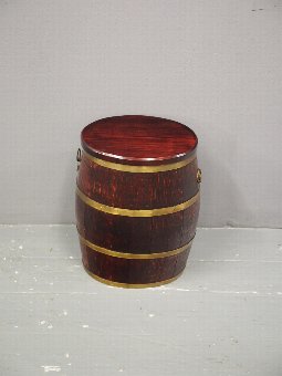 Antique Oak and Brass Bound Barrel