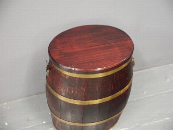 Antique Oak and Brass Bound Barrel