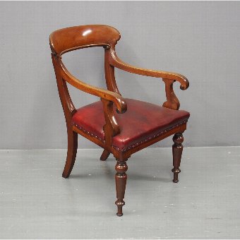 William IV Mahogany and Burgundy Leather Desk Chair
