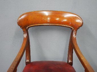 Antique William IV Mahogany and Burgundy Leather Desk Chair