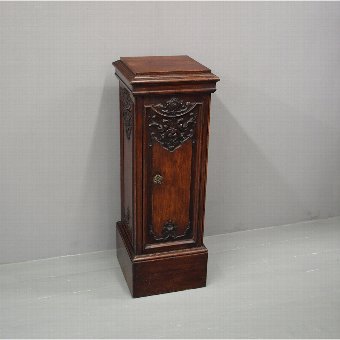 Victorian Carved Oak Pedestal or Cupboard