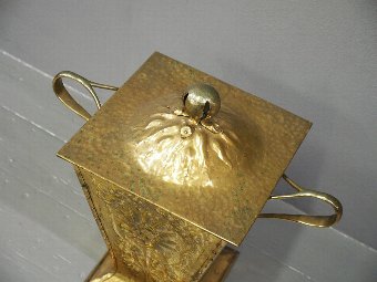 Antique Brass Art Nouveau Coal Box