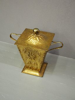 Antique Brass Art Nouveau Coal Box