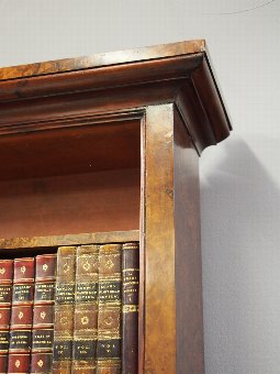 Antique Victorian Burr Walnut Open Bookcase