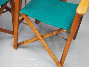 Antique Set of 4 Folding Directors Chairs from Honourable Company of Edinburgh Golfers