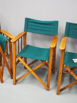 Antique Set of 4 Folding Directors Chairs from Honourable Company of Edinburgh Golfers