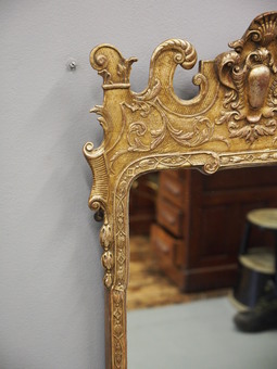 Antique Queen Anne Style Wall Mirror